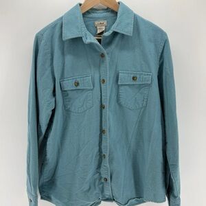 VTG LL Bean Teal Long Sleeve Button Down Shirt Men's Tall Medium Cotton Made USA
